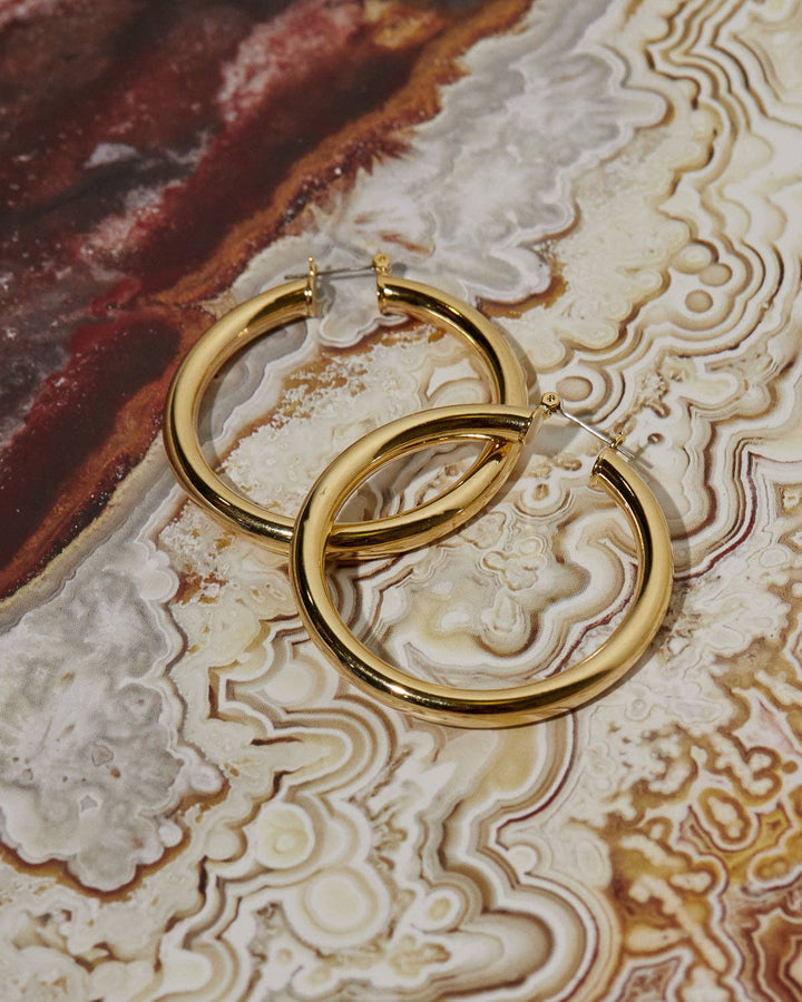 Amalfi Tube Hoops - Gold: Gold - obligato