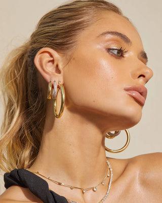 Amalfi Tube Hoops - Gold: Gold - obligato