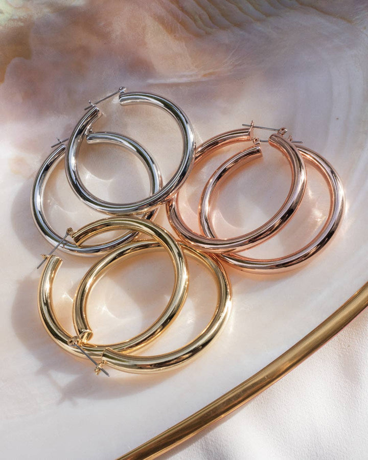 Amalfi Tube Hoops - Gold: Gold - obligato