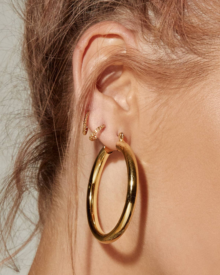 Amalfi Tube Hoops - Gold: Gold - obligato