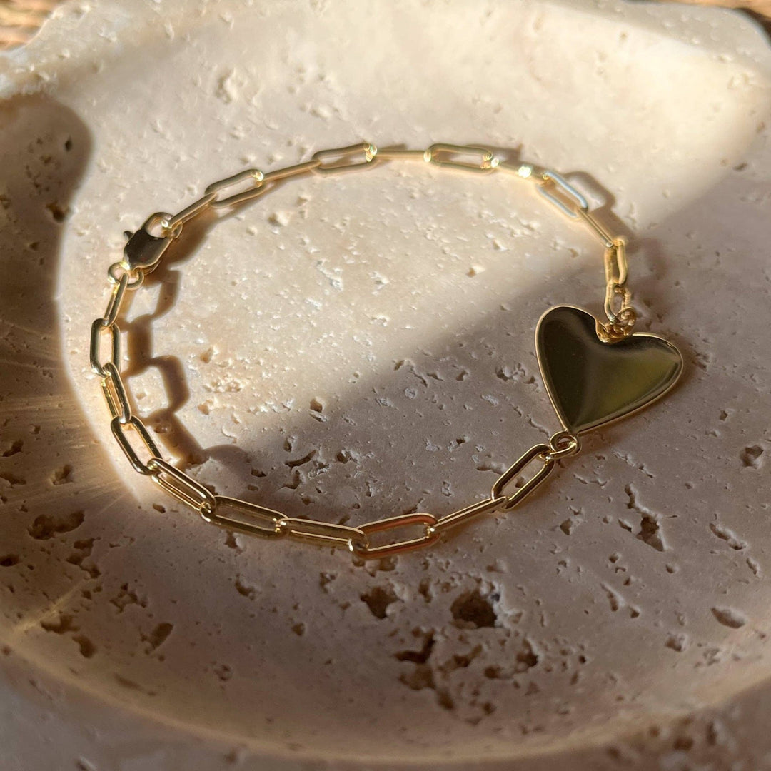Amaya Heart Bracelet: 14k Gold Plated - obligato