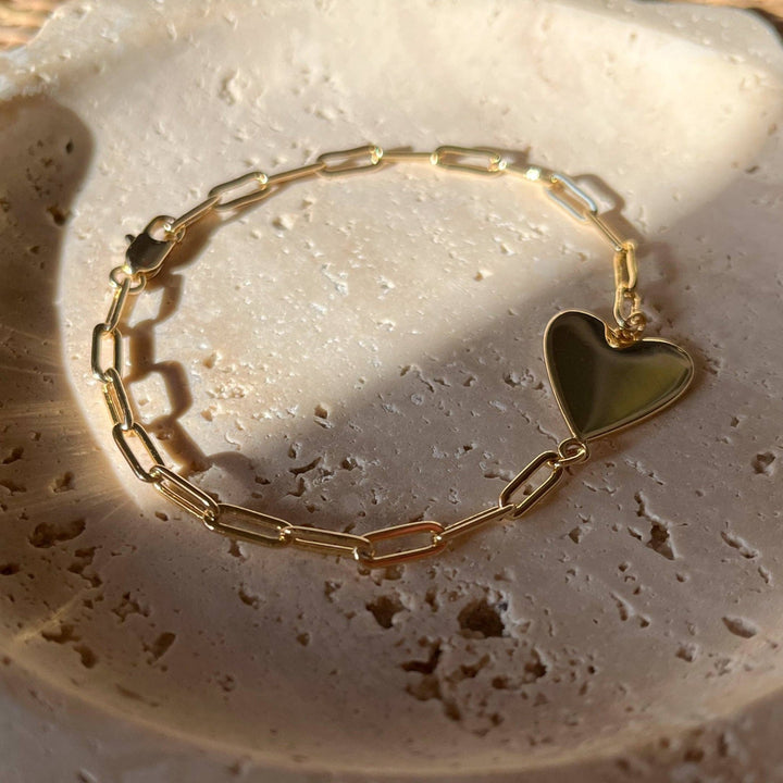 Amaya Heart Bracelet: 14k Gold Plated - obligato