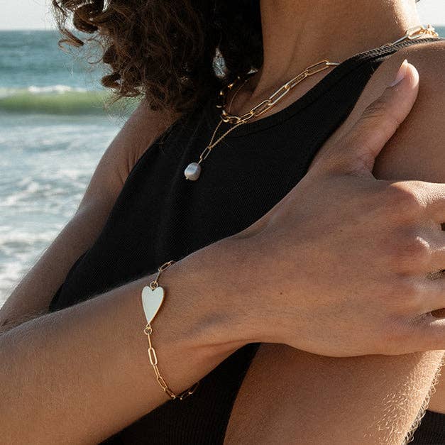 Amaya Heart Bracelet: 14k Gold Plated - obligato