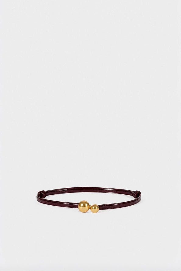 AMINI Thin plum leather belt - obligato