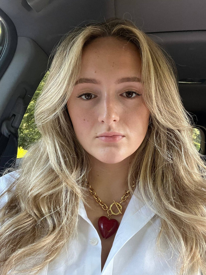 Amore Murano Glass Heart Necklace: Periwinkle Blue - obligato