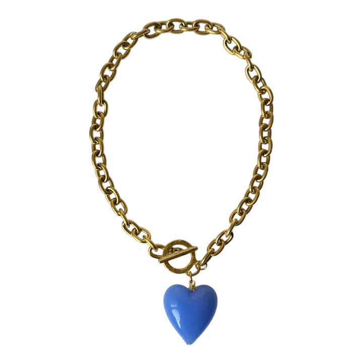 Amore Murano Glass Heart Necklace: Periwinkle Blue - obligato