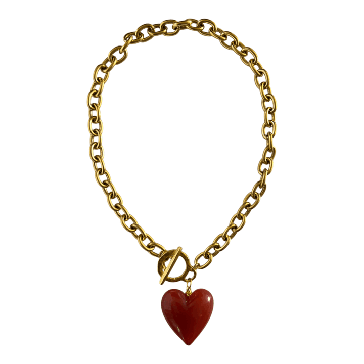 Amore Murano Glass Heart Necklace: Periwinkle Blue - obligato