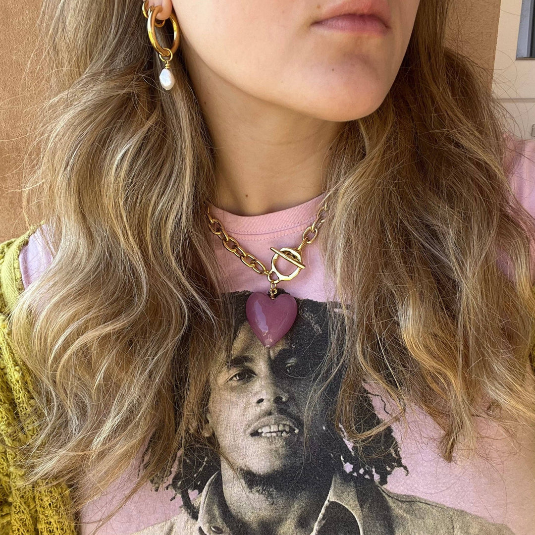 Amore Murano Glass Heart Necklace: Periwinkle Blue - obligato