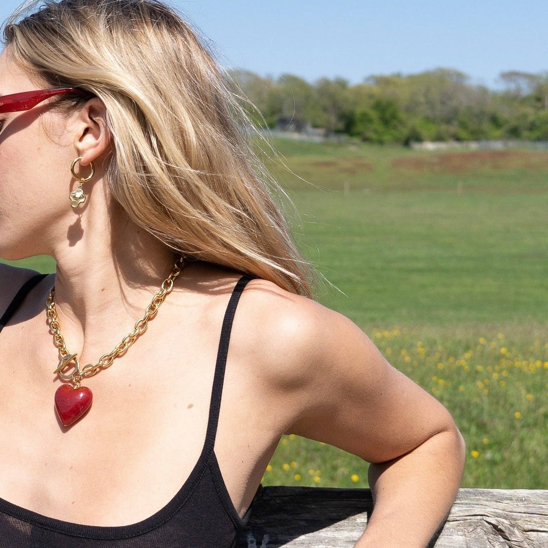 Amore Murano Glass Heart Necklace: Periwinkle Blue - obligato