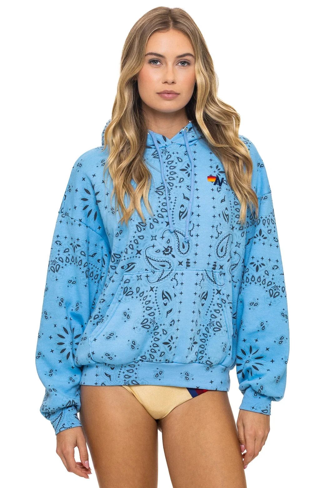 AN Bandana Pullover Hoodie Relaxed in Sky - obligato