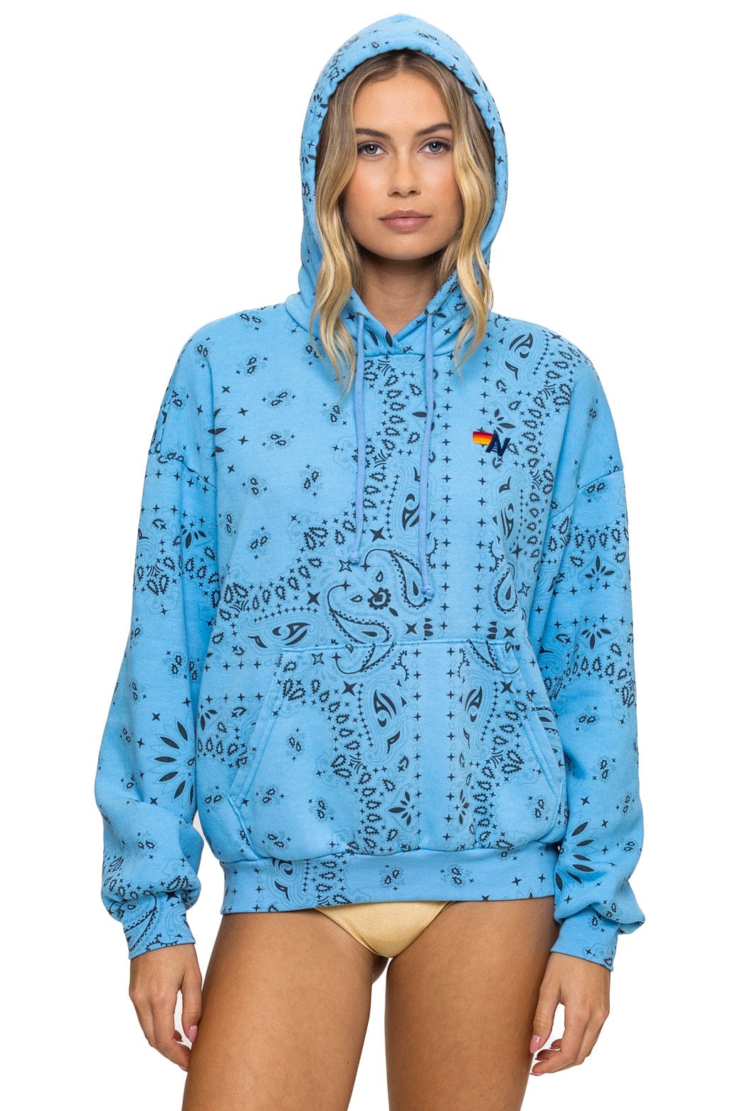 AN Bandana Pullover Hoodie Relaxed in Sky - obligato