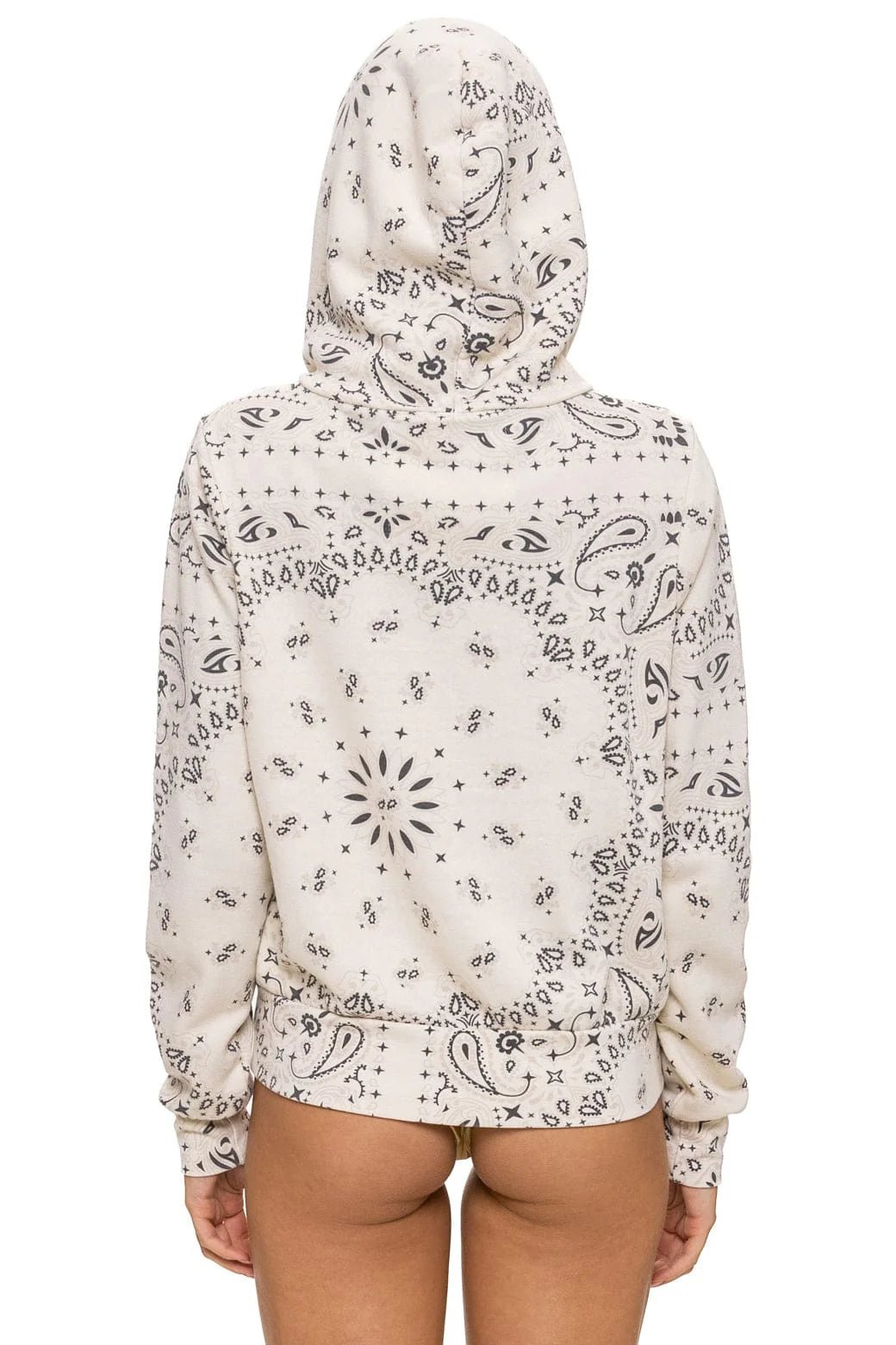 AN Bandana Zip Hoodie in Vintage White - obligato