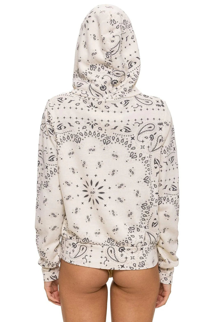 AN Bandana Zip Hoodie in Vintage White - obligato