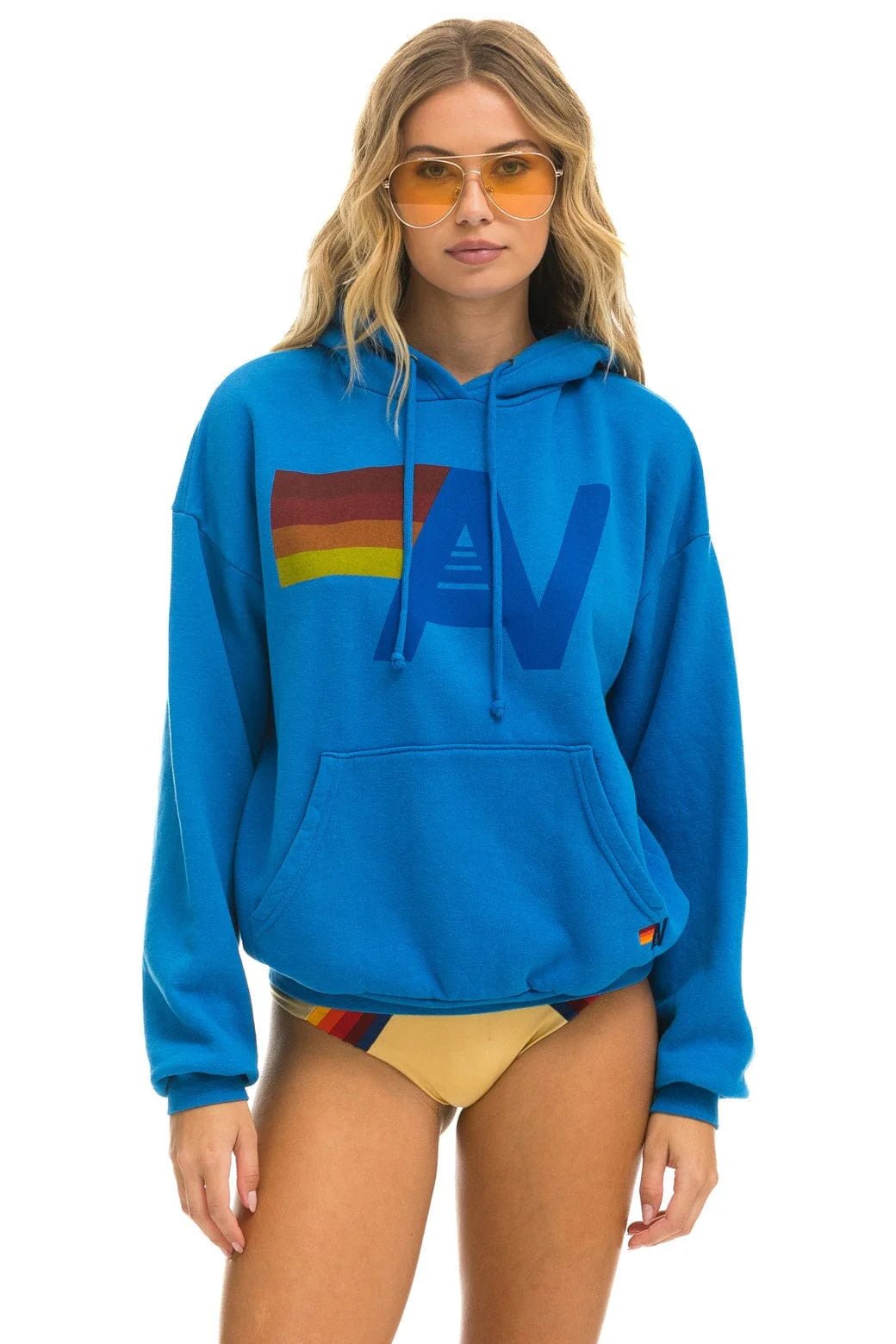 AN Logo Pullover Hoodie Relaxed in Ocean - obligato
