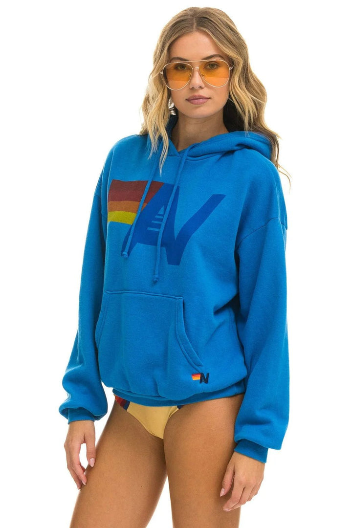 AN Logo Pullover Hoodie Relaxed in Ocean - obligato