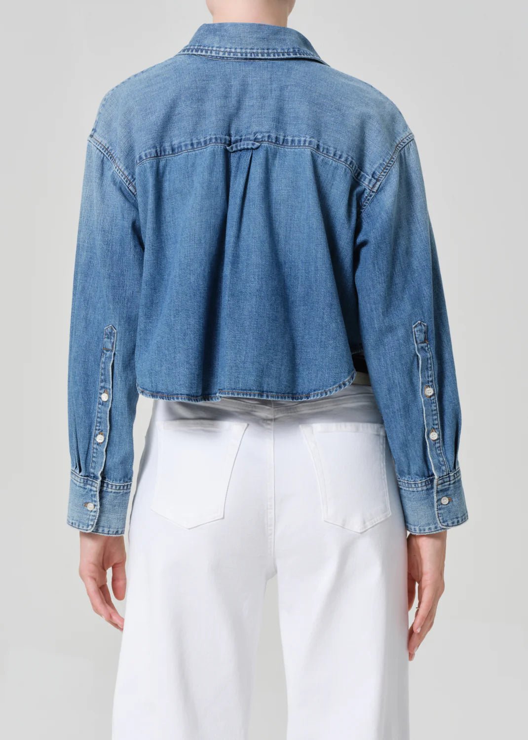 Ana Cropped Shirt In Somerset - obligato