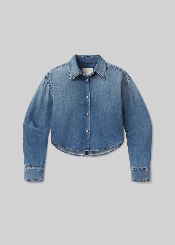Ana Cropped Shirt In Somerset - obligato
