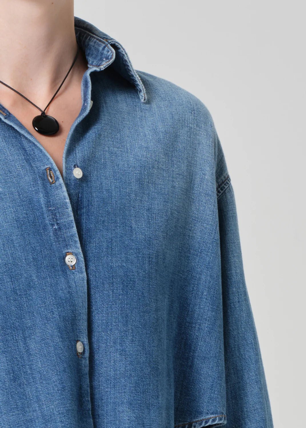 Ana Cropped Shirt In Somerset - obligato