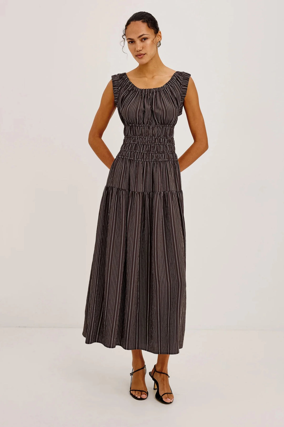 Anastasia dress in Chicory Stripe - obligato