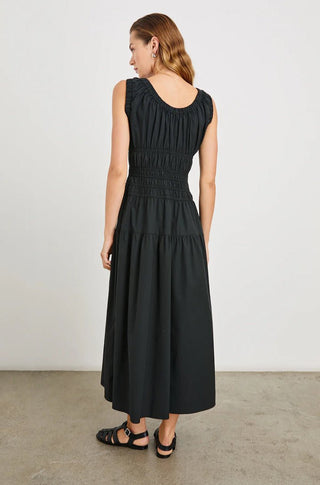 Anastasia Shirred Dress in Black - obligato