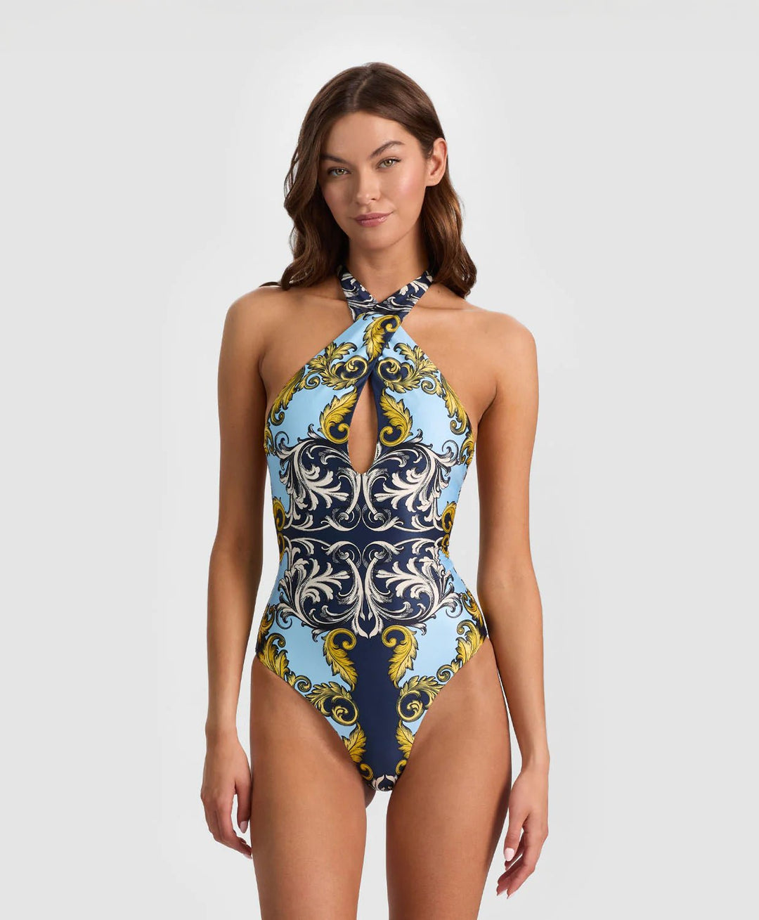 Antique Scroll Cross Front One Piece - obligato