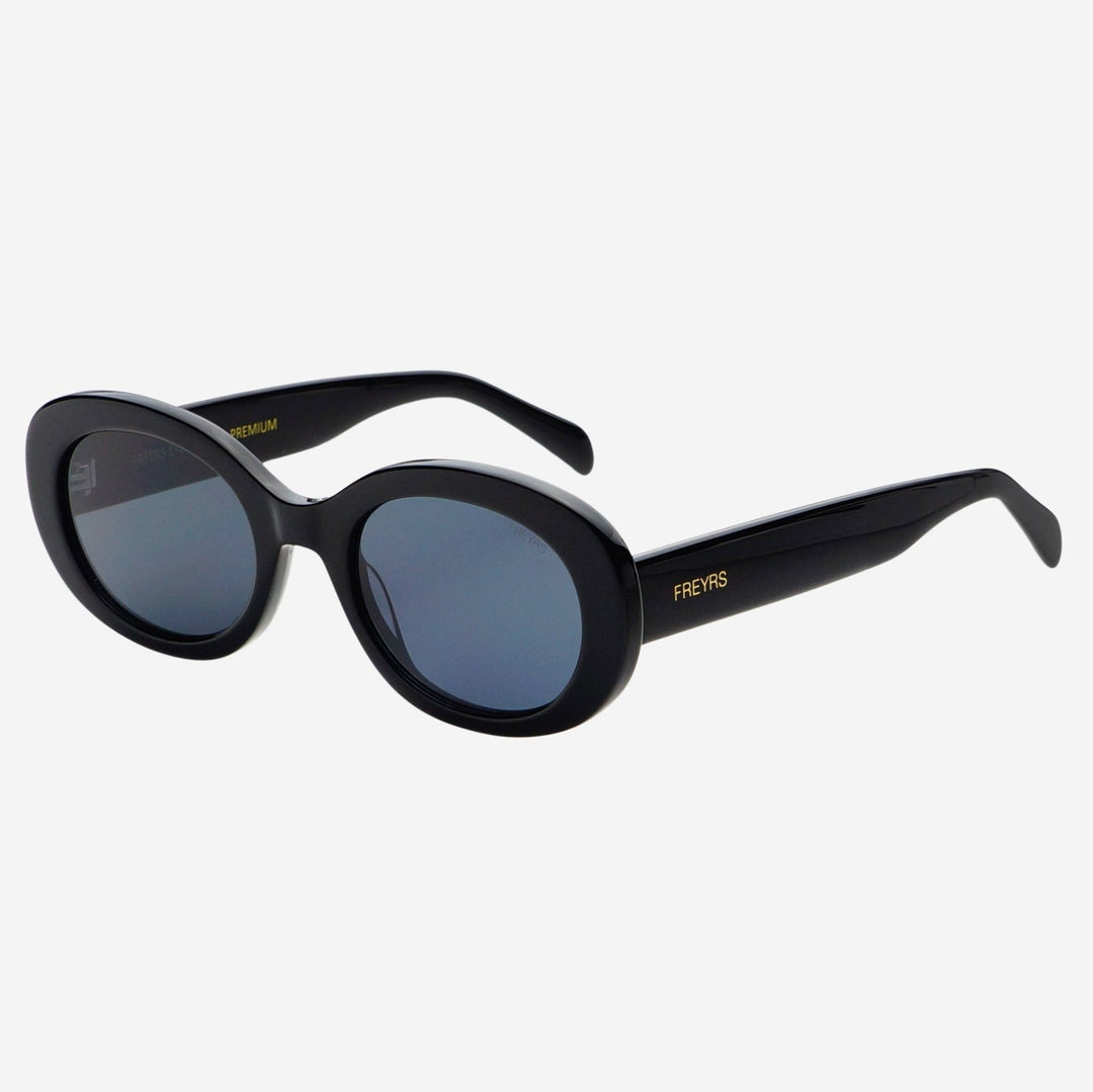 Aria Acetate Womens Oval Sunglasses : Black - obligato
