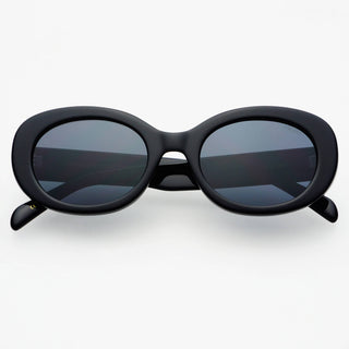 Aria Acetate Womens Oval Sunglasses : Black - obligato