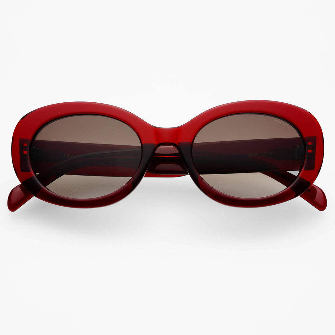 Aria Acetate Womens Oval Sunglasses: Dark Cherry - obligato