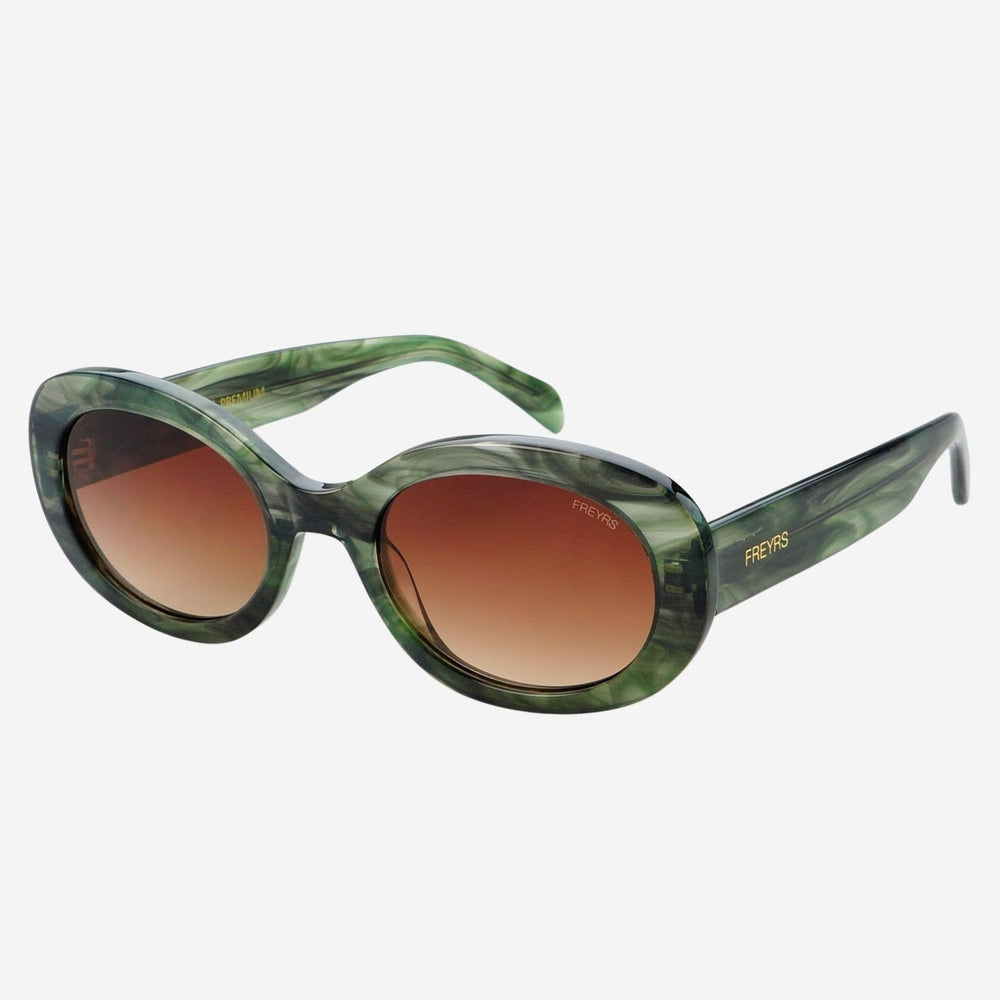 Aria Acetate Womens Oval Sunglasses : Emerald - obligato