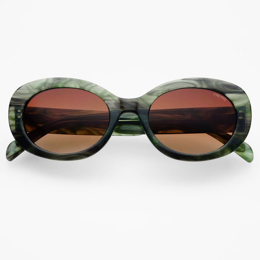 Aria Acetate Womens Oval Sunglasses : Emerald - obligato