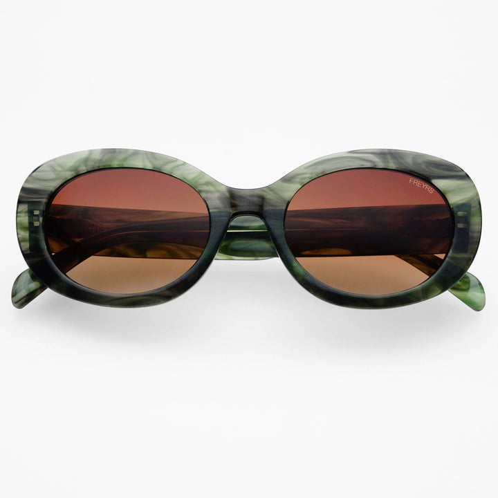 Aria Acetate Womens Oval Sunglasses : Emerald - obligato