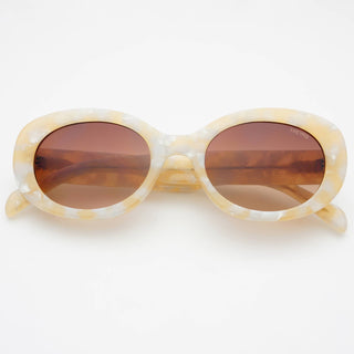 Aria Acetate Womens Oval Sunglasses : Light Pearl - obligato