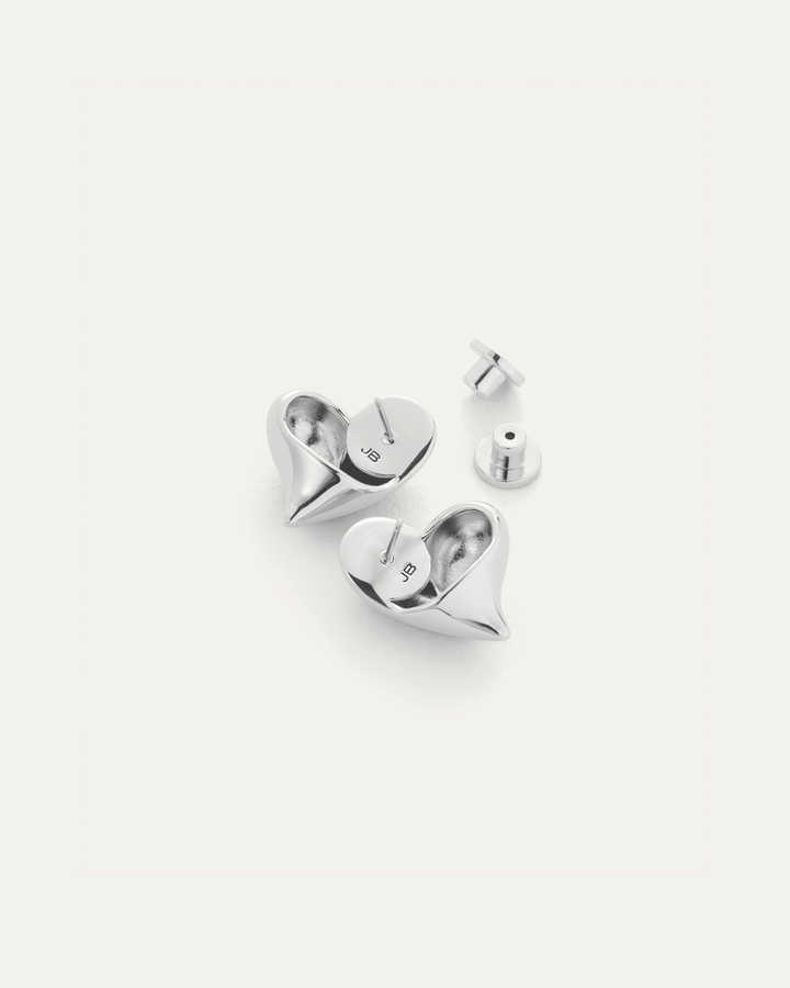 Art Heart Symmetrical Button Earrings - obligato