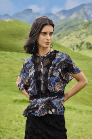 Artichoke Heart Richelieu Black Blouse - obligato