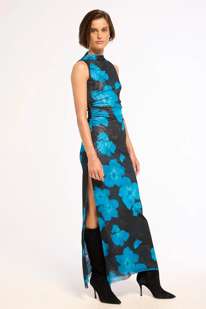 Athena Dress in Celestial Blue Mesh - obligato