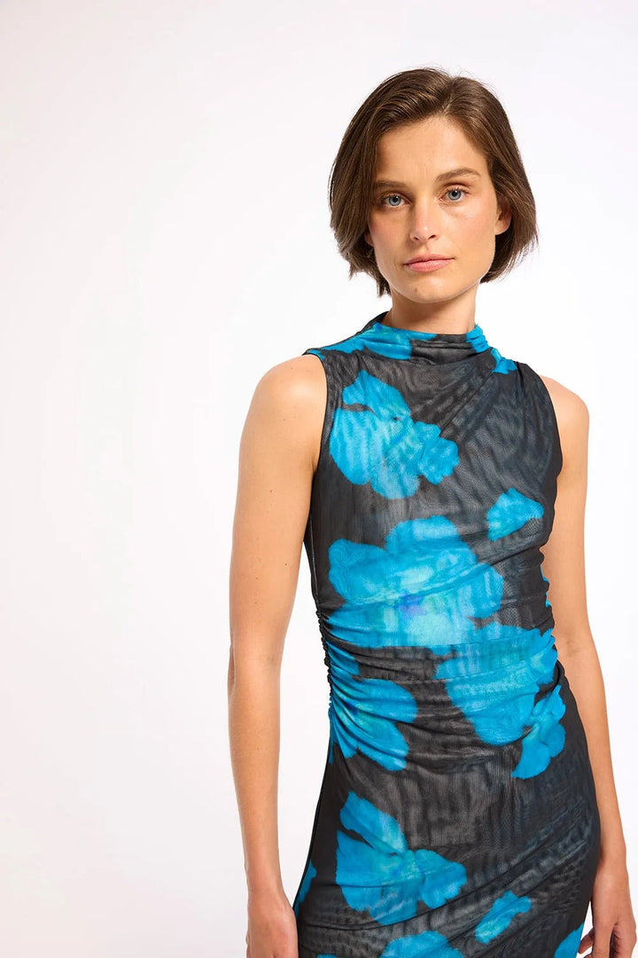 Athena Dress in Celestial Blue Mesh - obligato