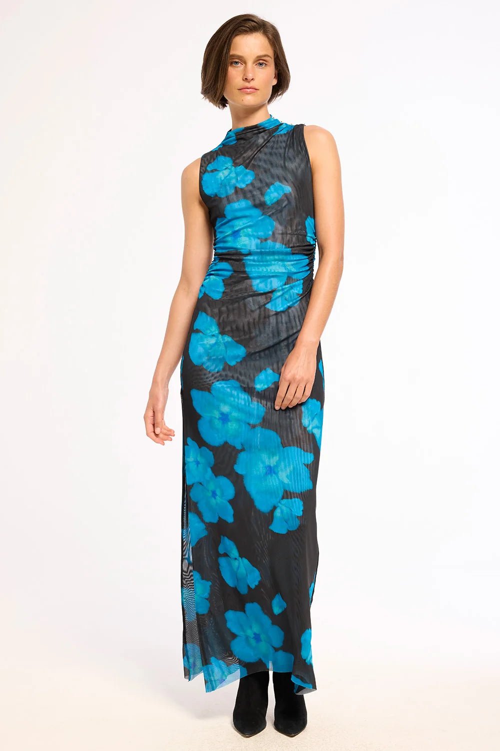 Athena Dress in Celestial Blue Mesh - obligato