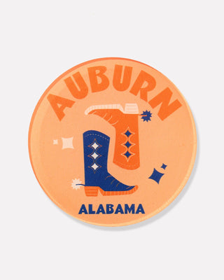 Auburn Alabama Acrylic Drink Coaster: Boxed Set of 4 - obligato