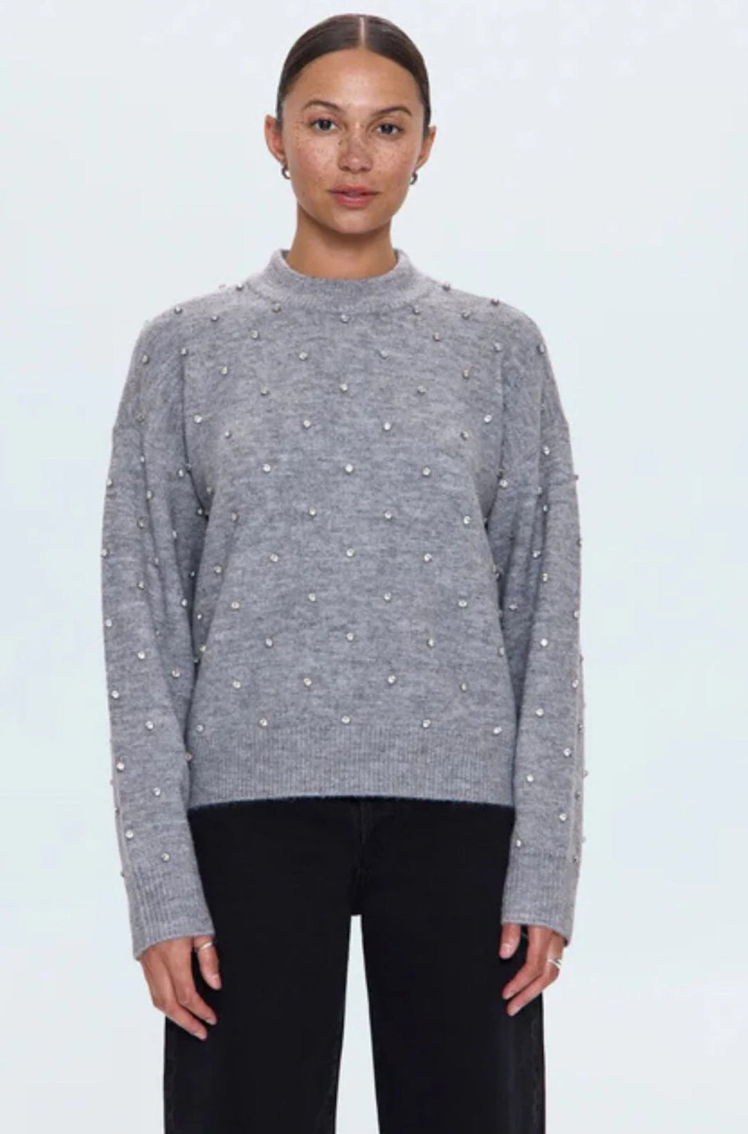 Aura Sweater in Charcoal Diamonte - obligato