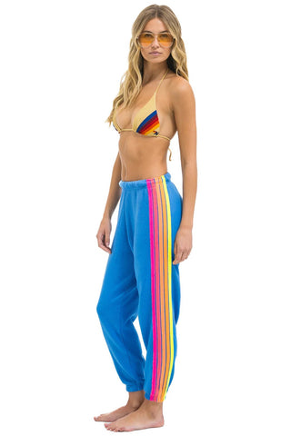 AV 5 Stripe Sweatpants Cobalt/Neon - obligato