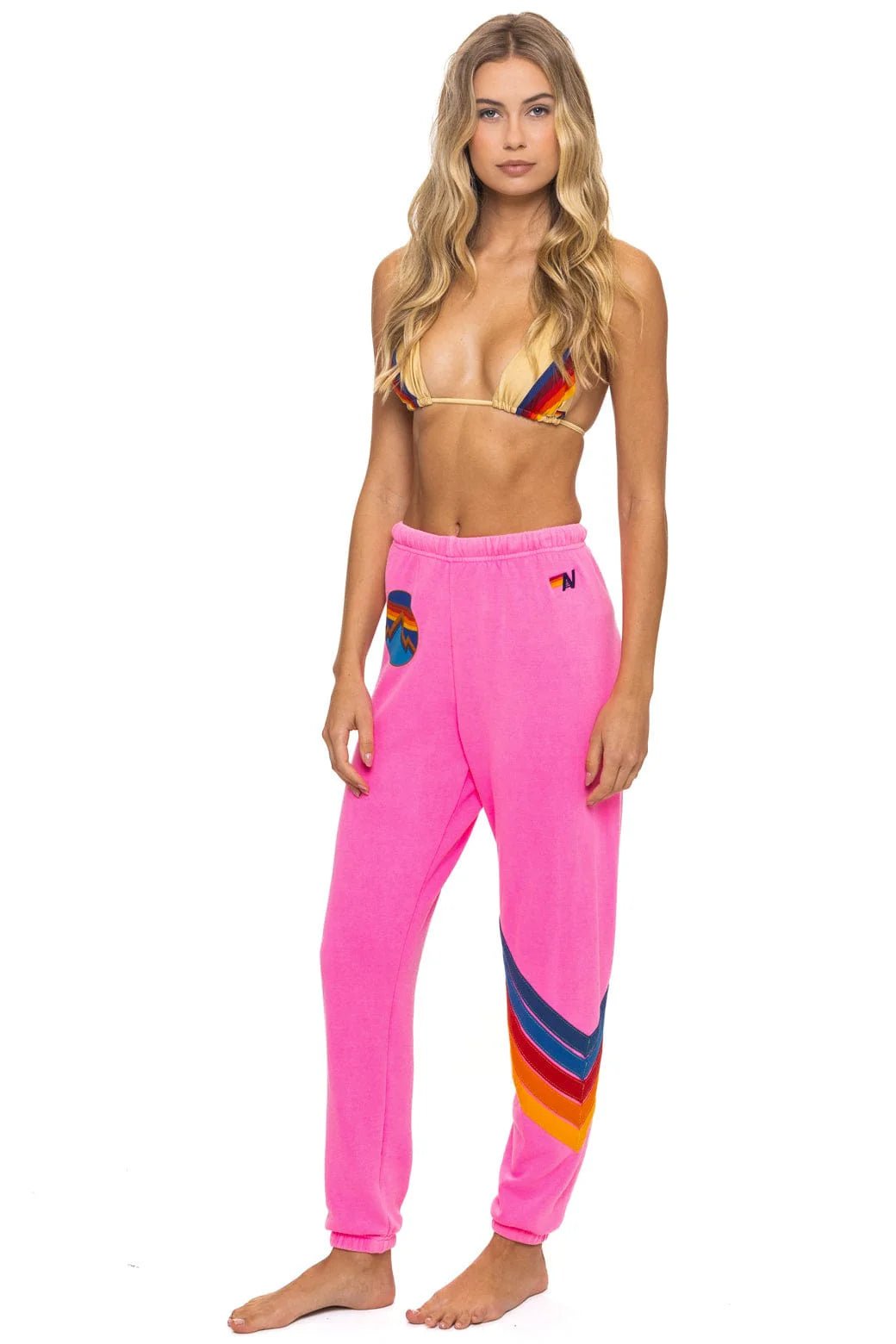 AV All Seasons Circle Chevron Sweatpant in Neon Pink - obligato