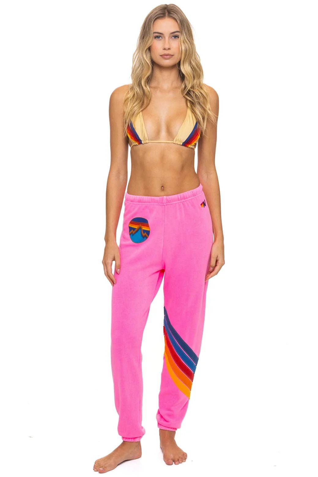 AV All Seasons Circle Chevron Sweatpant in Neon Pink - obligato