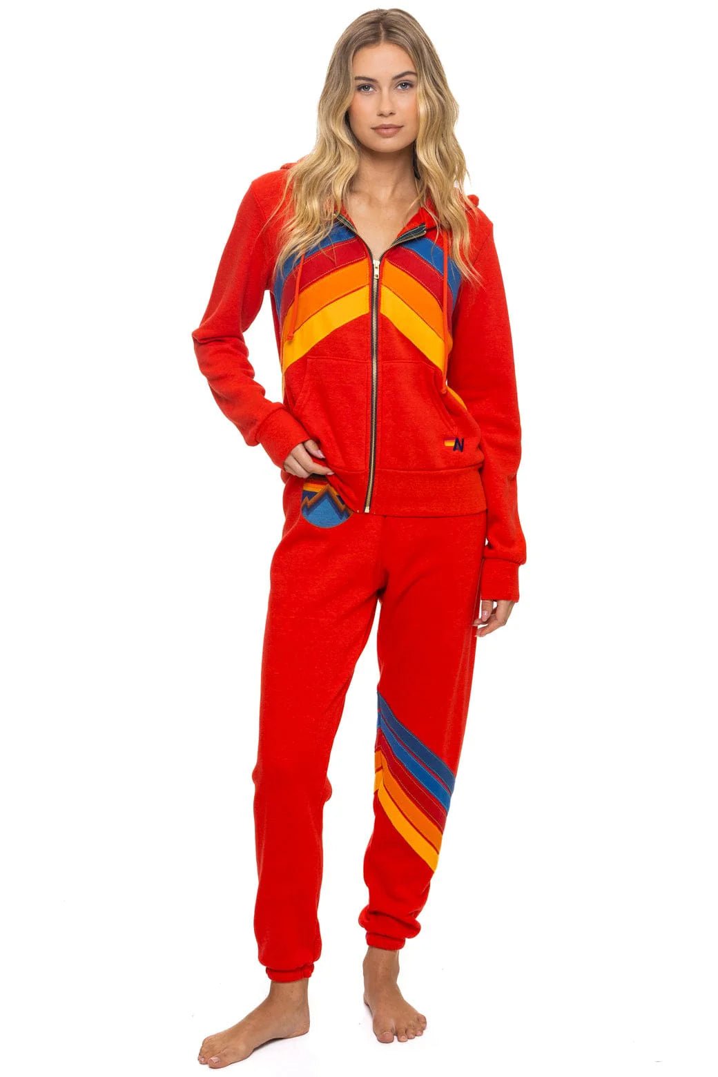 AV All Seasons Circle Chevron Sweatpant in Red - obligato