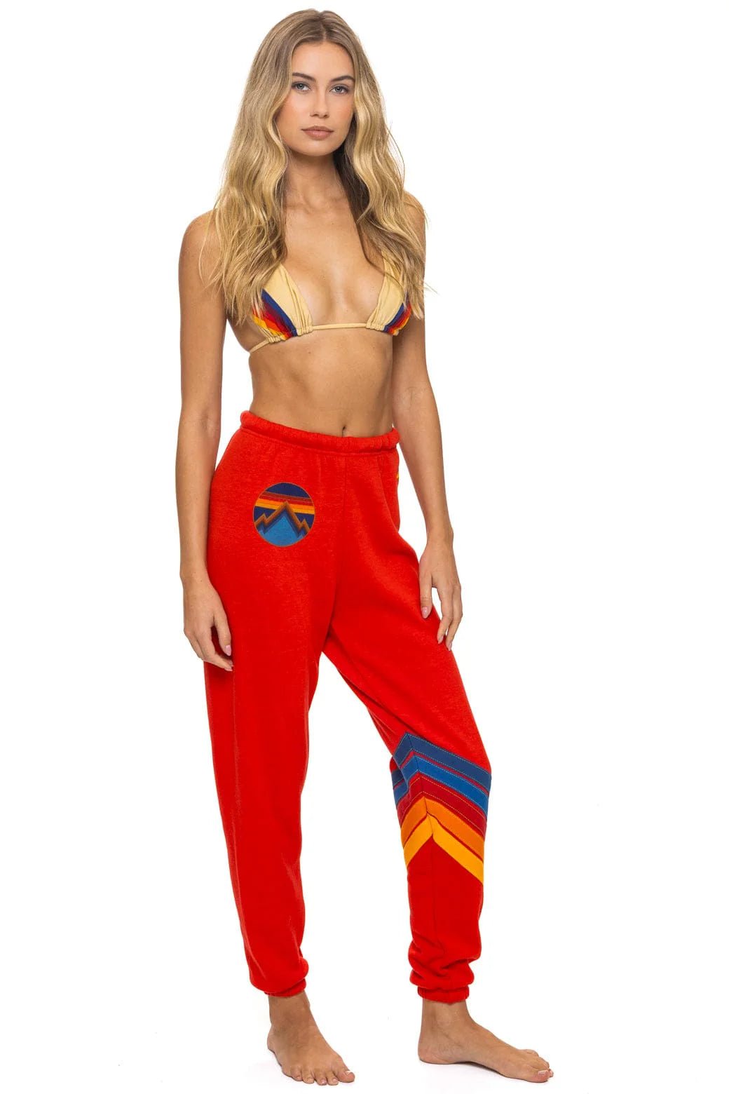 AV All Seasons Circle Chevron Sweatpant in Red - obligato