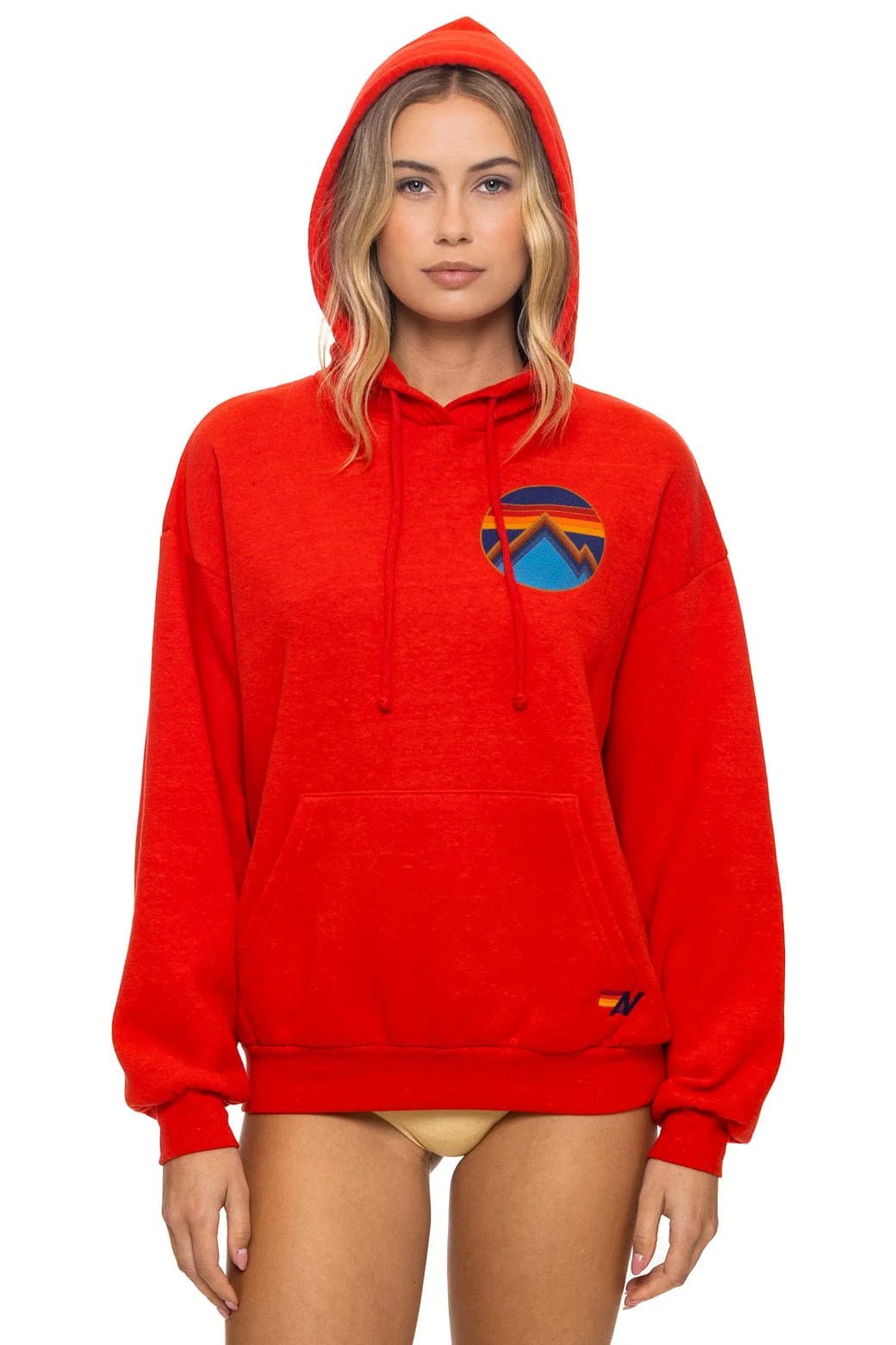 AV All Seasons Circle Pullover Hoodie in Red - obligato