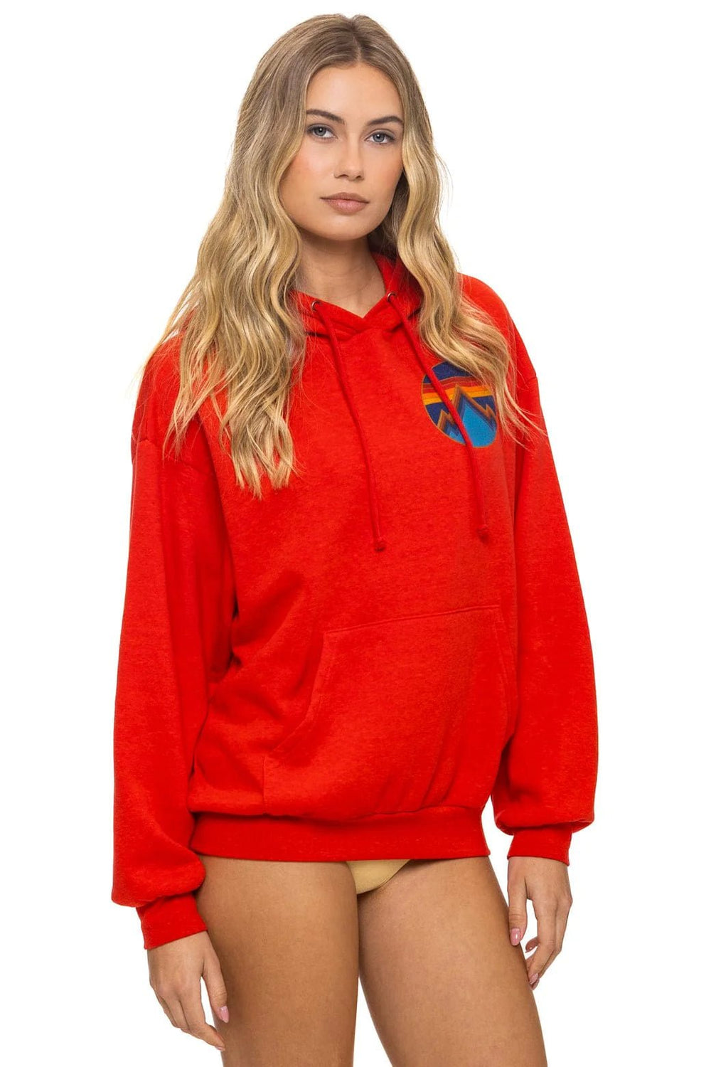 AV All Seasons Circle Pullover Hoodie in Red - obligato