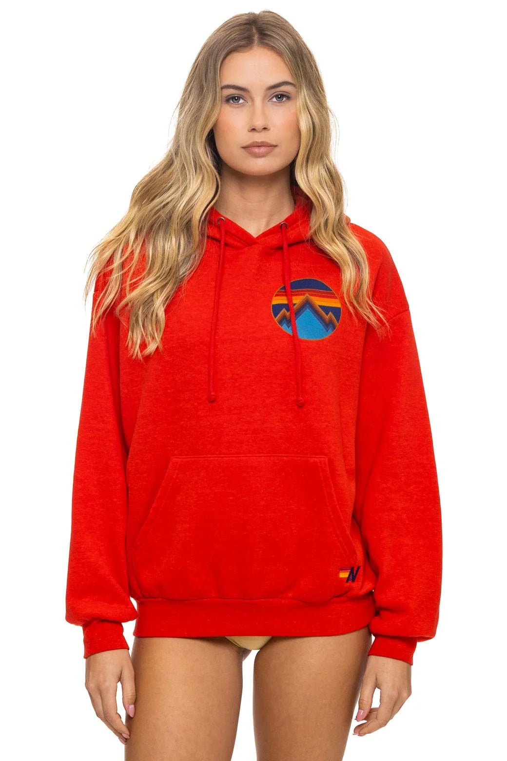 AV All Seasons Circle Pullover Hoodie in Red - obligato