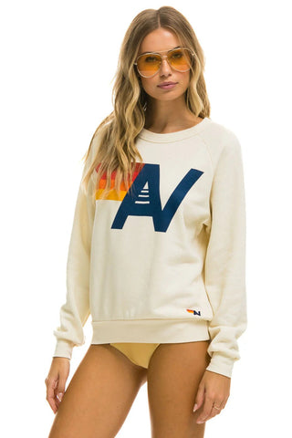 AV Logo Crew Sweatshirt in Vintage White - obligato