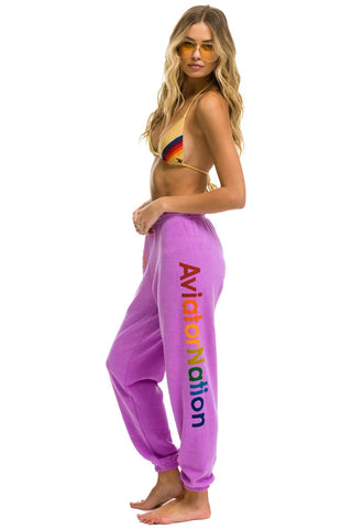 AV Logo Sweatpants in Neon Purple - obligato