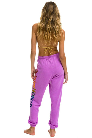 AV Logo Sweatpants in Neon Purple - obligato